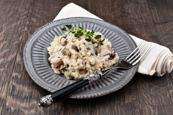 Délicieux risotto aux champignons crémeux