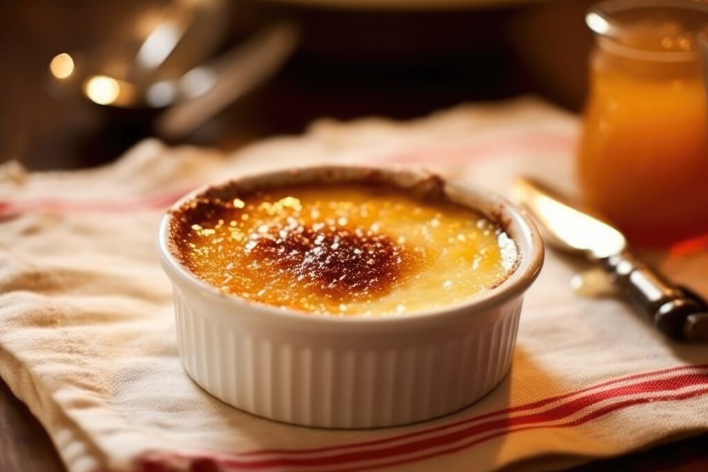 Crème brûlée dans un ramequin