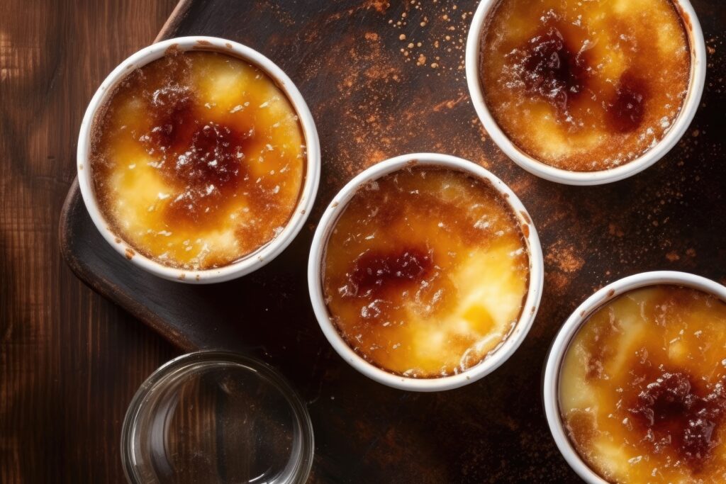 Caramélisation du sucre sur crème brûlée