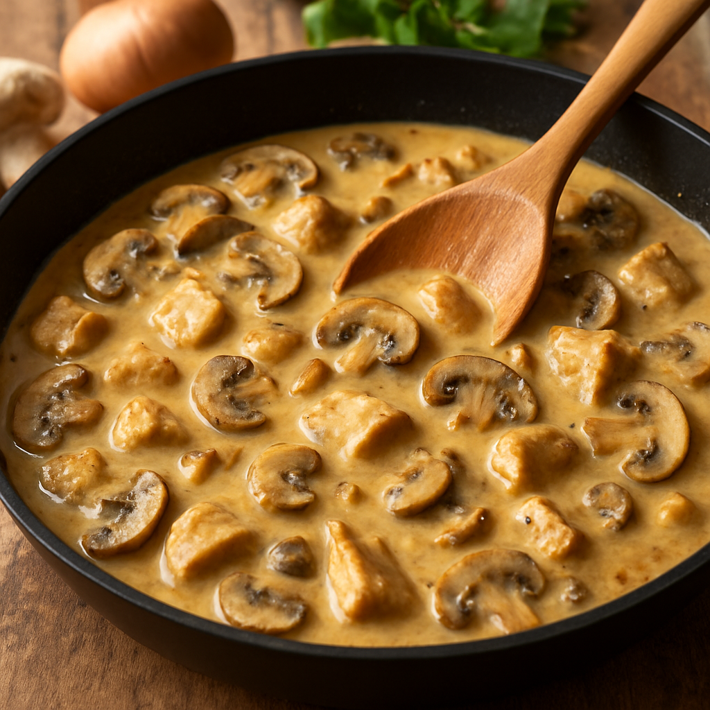Bouchées à la reine aux champignons et volaille, sauce crème au vin jaune — illustration 1