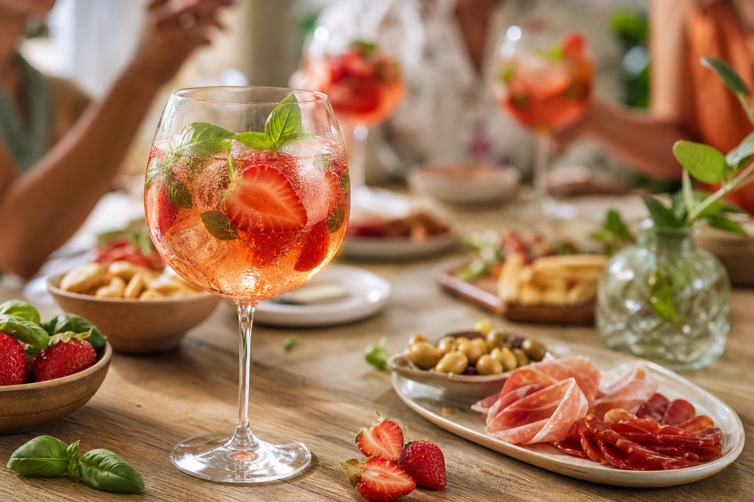 Spritz rosé aux fraises et basilic : le cocktail économique et gourmand