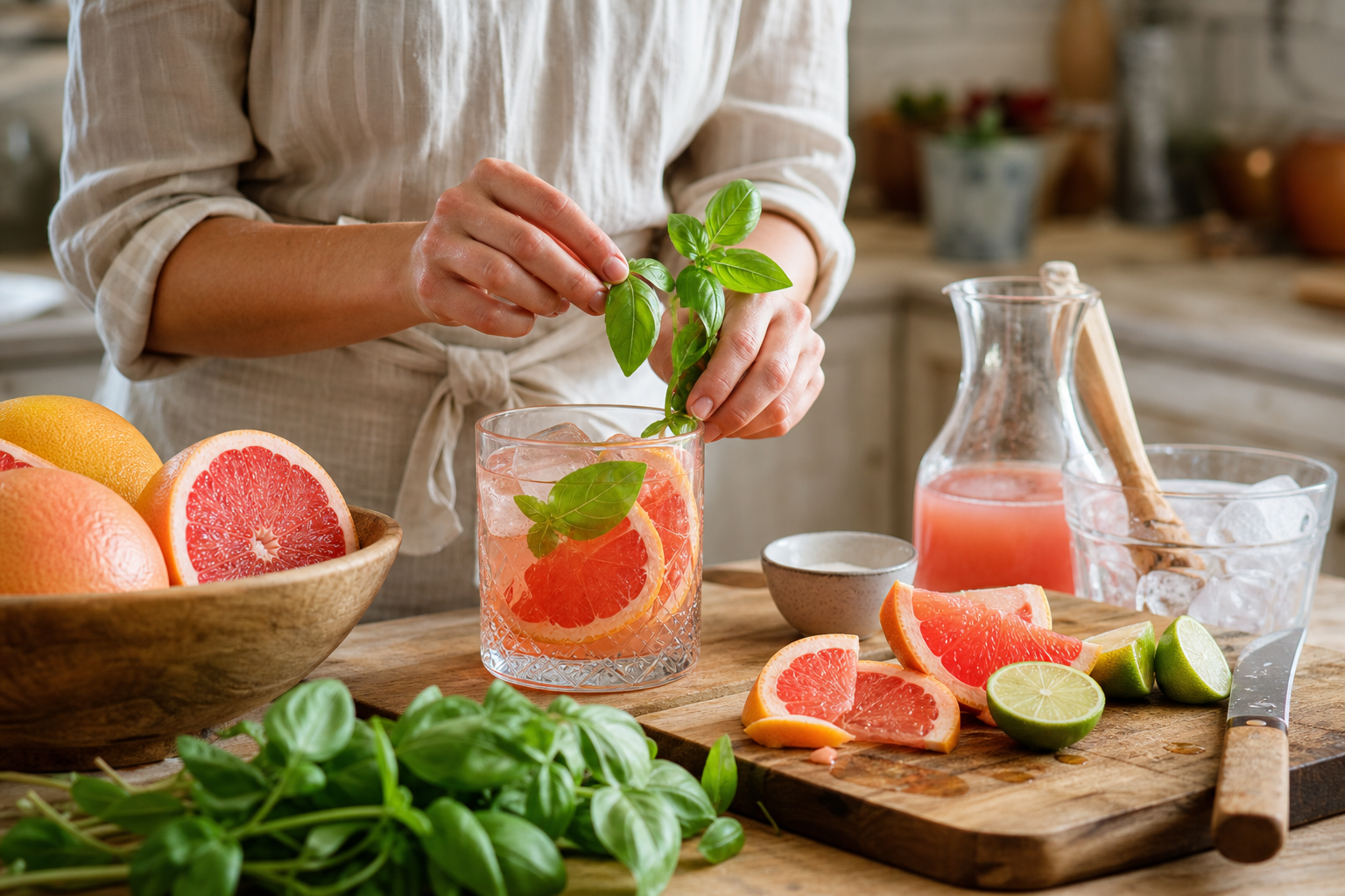 Virgin Paloma au pamplemousse rose et basilic
