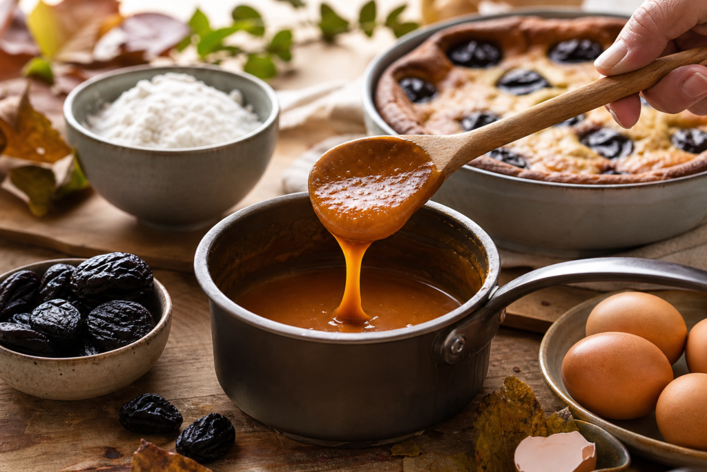 Far breton aux pruneaux et caramel au beurre salé, dessert familial de Bretagne — illustration 1