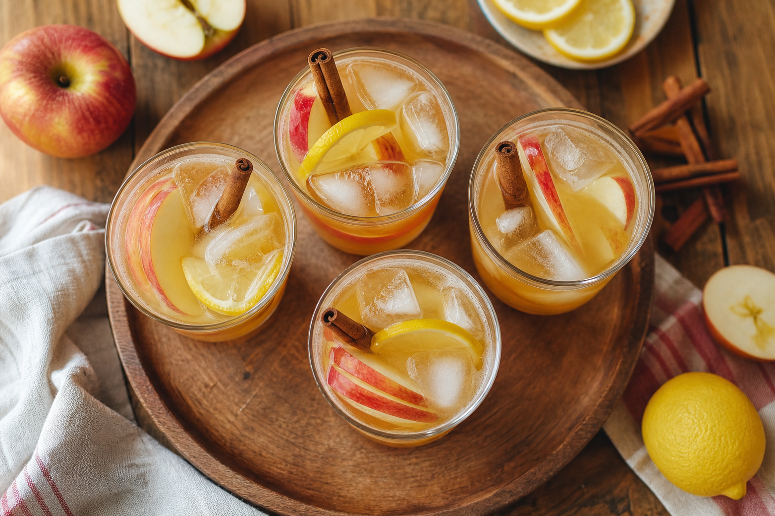 Mocktail à la pomme, citron et cannelle : boisson sans alcool facile et familiale