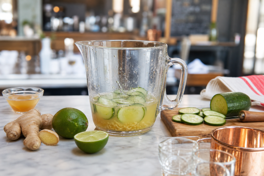 Moscow Mule sans alcool au gingembre, citron vert et concombre — illustration 1