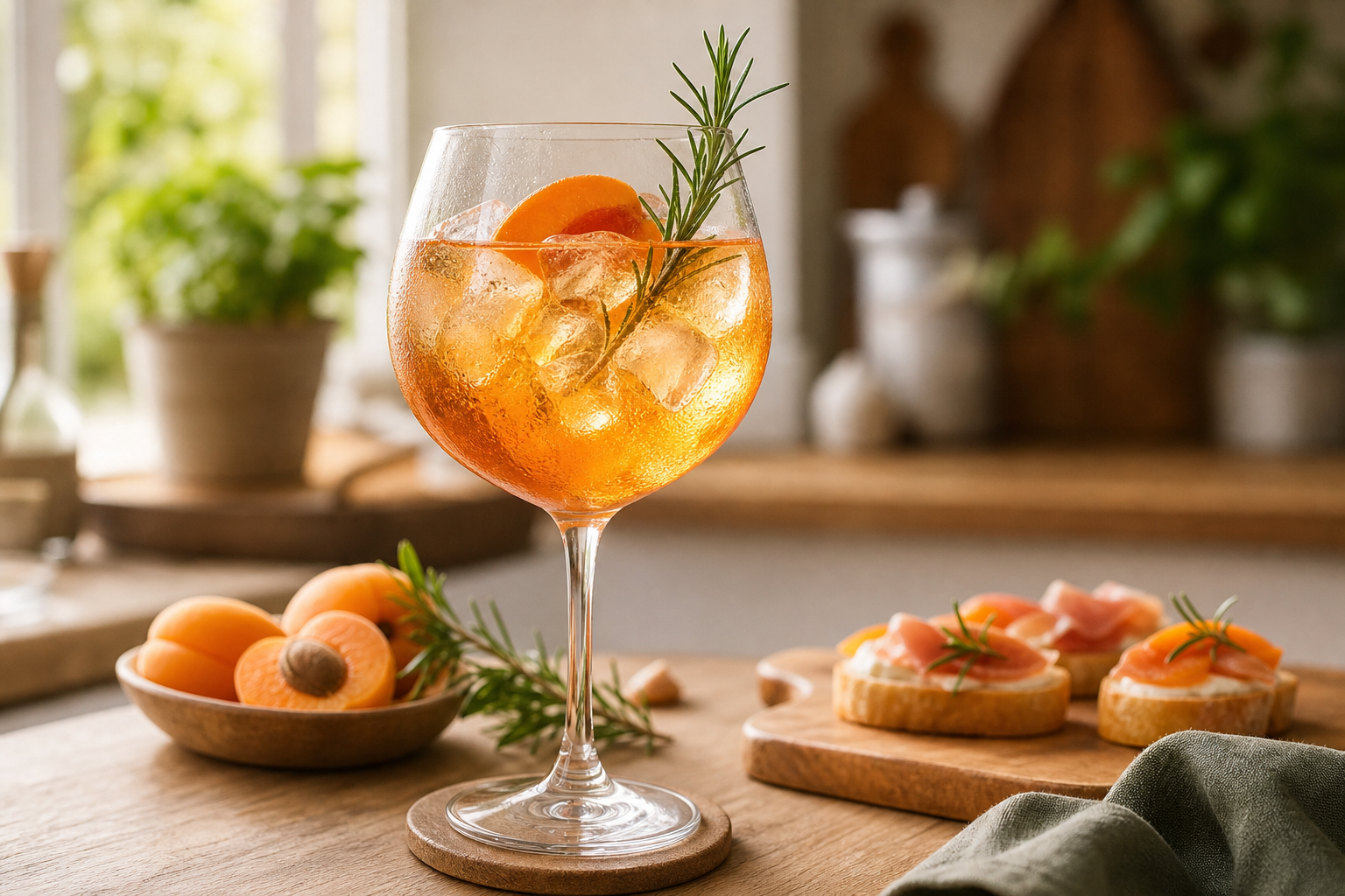 Spritz au vermouth blanc, abricot et romarin : la recette facile du quotidien