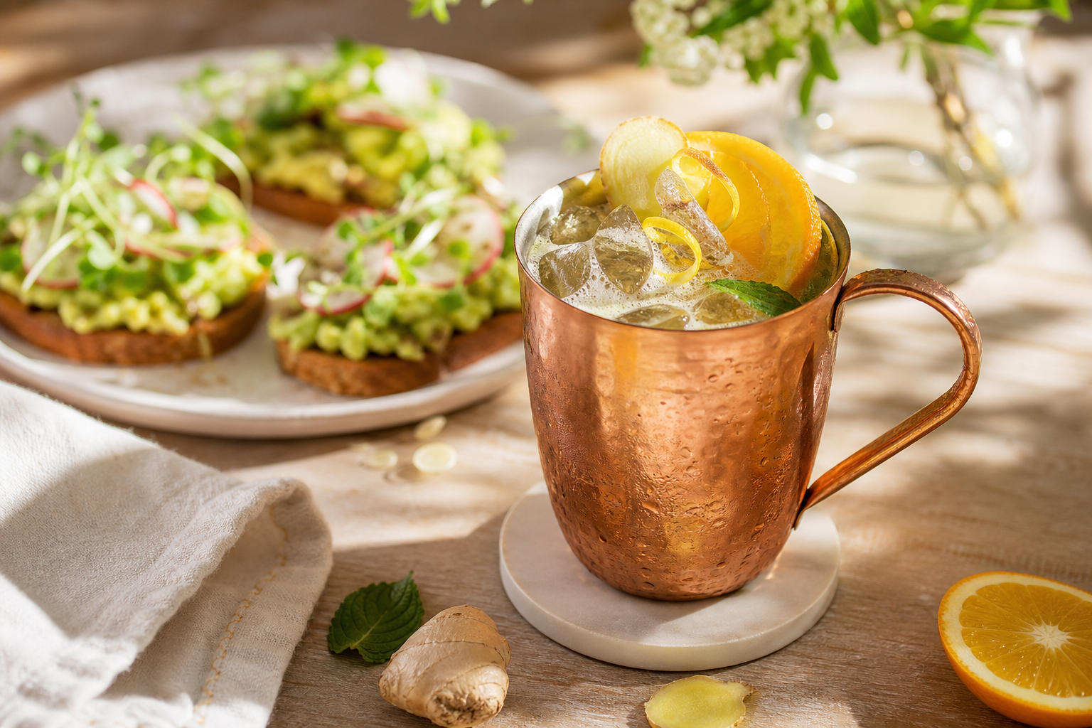 Virgin Moscow Mule aux agrumes et au thé vert, le mocktail économique et pétillant