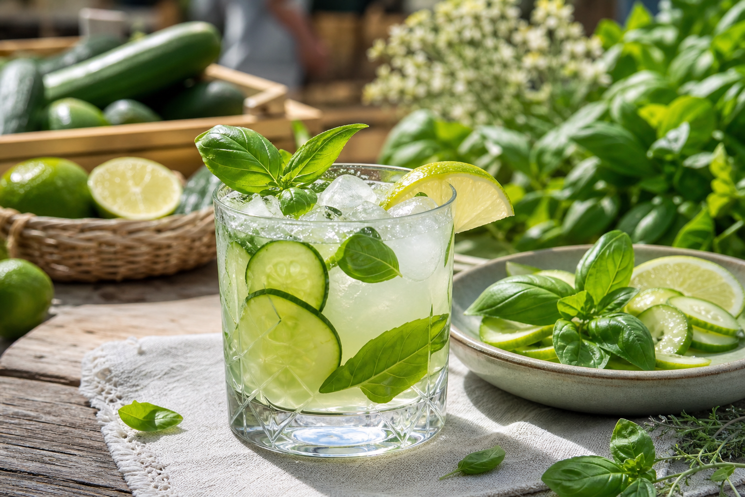 Virgin Southside au concombre, citron vert et basilic