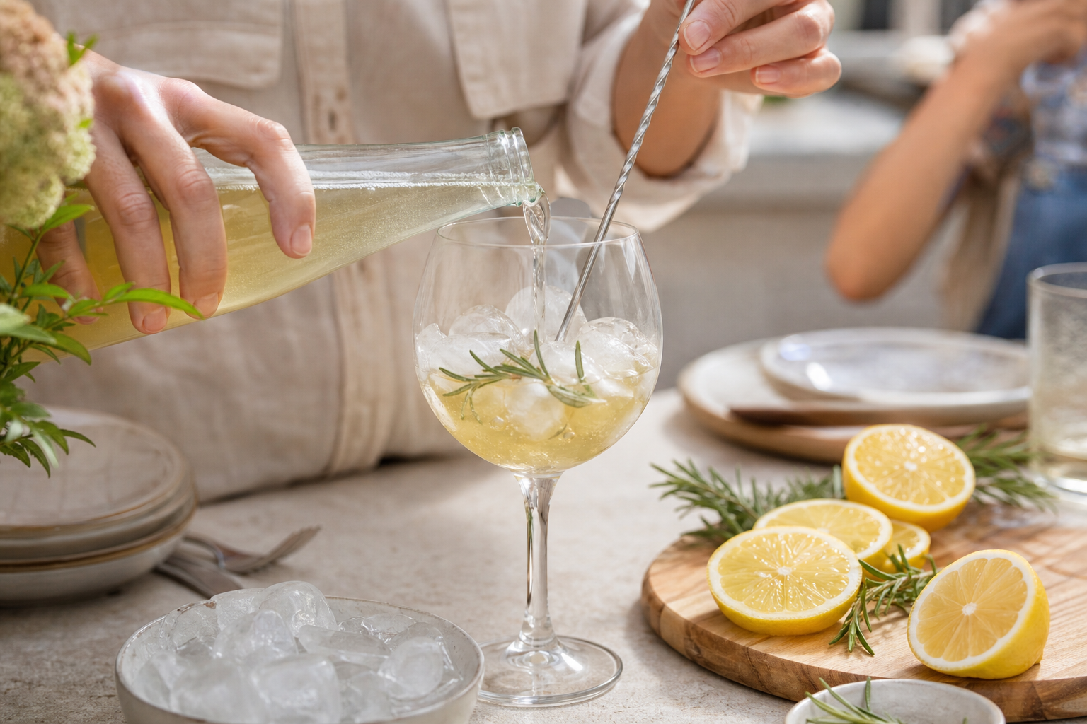 Virgin Tonic au jus de raisin blanc, citron jaune et romarin — illustration 1