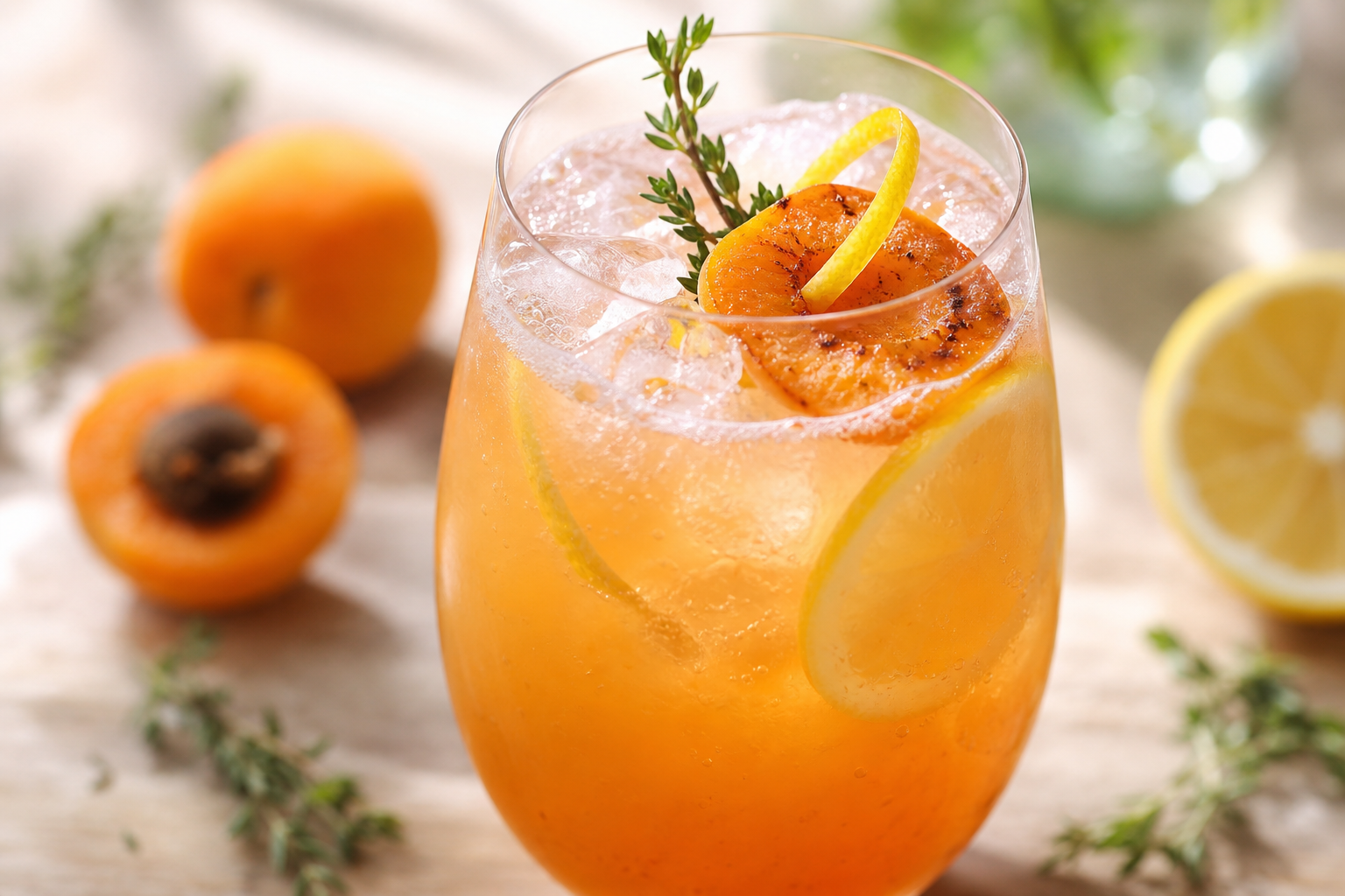 Virgin collins aux abricots rôtis, citron et thym : le mocktail facile du quotidien